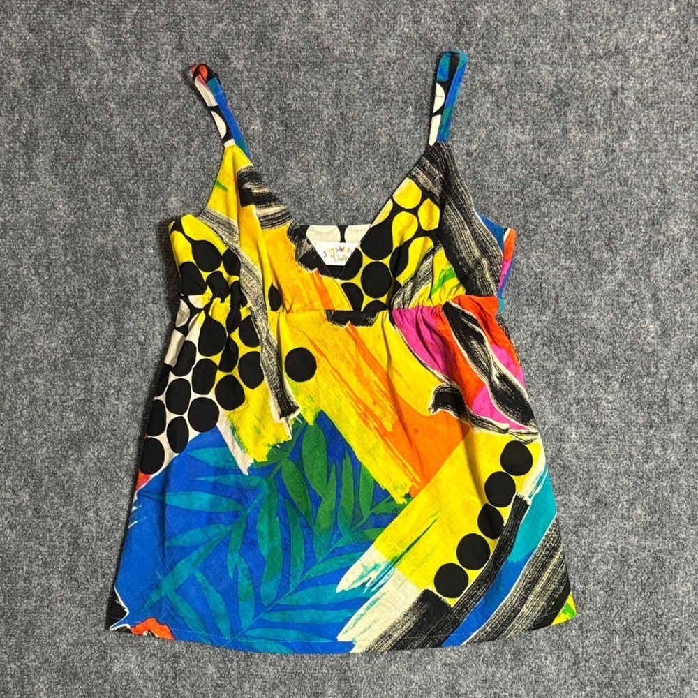 Jams World Voile Vogue Abstract Tank Top S Hawaii Cotton Art Print Luxe
